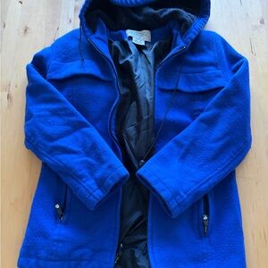 Royal Blue Hooded Wool Jacket